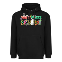Black Don't worry be hoppy Easter Day Heavyweight Hoodie - HowdyJamesFarm