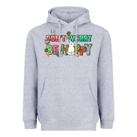 Heather Grey Don't worry be hoppy Easter Day Heavyweight Hoodie - HowdyJamesFarm