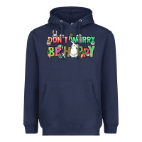 Navy Don't worry be hoppy Easter Day Heavyweight Hoodie - HowdyJamesFarm