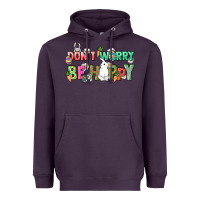 Plum Don't worry be hoppy Easter Day Heavyweight Hoodie - HowdyJamesFarm