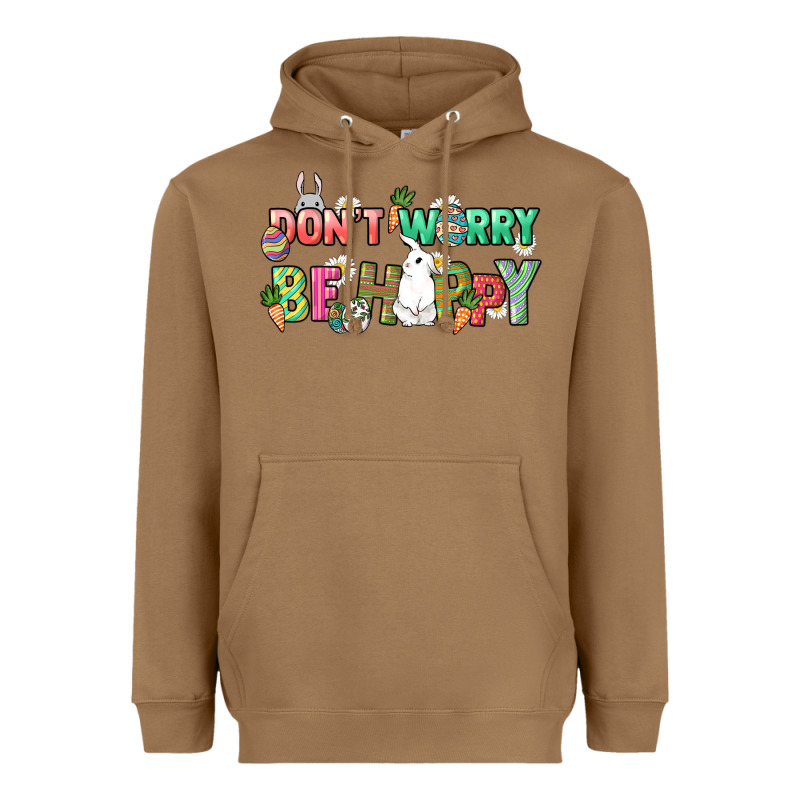 Don't Worry Be Hoppy Easter Day Heavyweight Hoodie by HowdyJamesFarm | Teevron