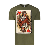 Vintage Olive queen of hearts cowgirl Vintage Tee - NancyCooperArtShop