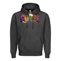 Charcoal Heather Nurse Halloween Zipper Hoodie - NancyCooperArtShop