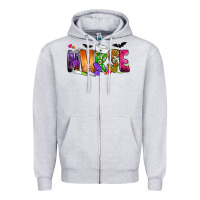 Heather Grey Nurse Halloween Zipper Hoodie - NancyCooperArtShop