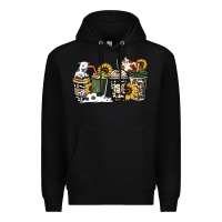 Black cowhide coffee cup Premium Hoodie - HowdyJamesFarm