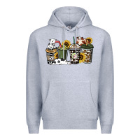 Heather Grey cowhide coffee cup Premium Hoodie - HowdyJamesFarm