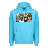 Ocean Blue cowhide coffee cup Premium Hoodie - HowdyJamesFarm