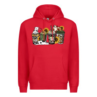 Red cowhide coffee cup Premium Hoodie - HowdyJamesFarm