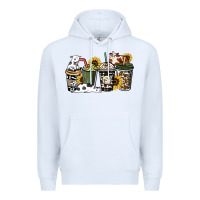 White cowhide coffee cup Premium Hoodie - HowdyJamesFarm
