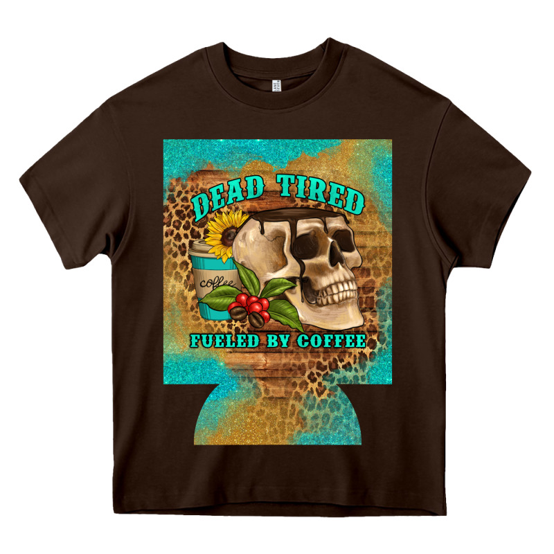 Dead Tired Fueled By Coffee 12 Oz Can Cooler (regular) Heavy Core Tee by Artiststas | Teevron