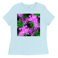 Baby Blue halloween spider green leopard seamless pattern Ladies Tee - BundleAndBundleShop