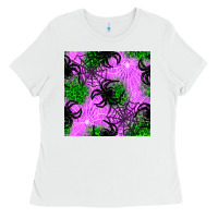 White halloween spider green leopard seamless pattern Ladies Tee - BundleAndBundleShop