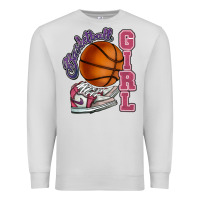 Dove Grey Basketball girl Premium Sweatshirt - HowdyJamesFarm