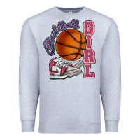 Heather Grey Basketball girl Premium Sweatshirt - HowdyJamesFarm