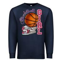 Navy Basketball girl Premium Sweatshirt - HowdyJamesFarm
