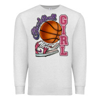 Oatmeal Heather Basketball girl Premium Sweatshirt - HowdyJamesFarm