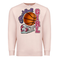 Pale Pink Basketball girl Premium Sweatshirt - HowdyJamesFarm
