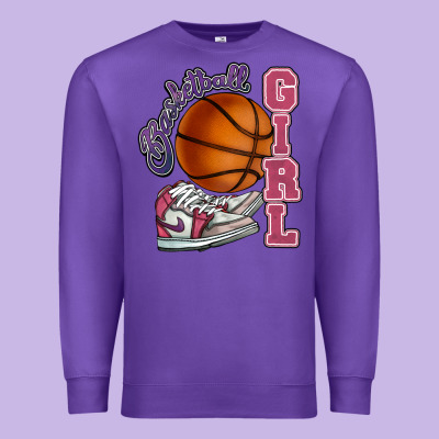 Basketball Girl Premium Sweatshirt Designed By Howdyjamesfarm
