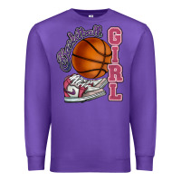 Purple Basketball girl Premium Sweatshirt - HowdyJamesFarm