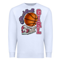 White Basketball girl Premium Sweatshirt - HowdyJamesFarm
