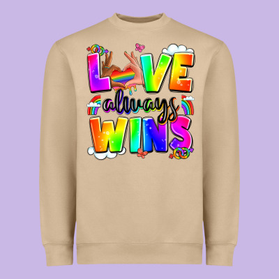 Love Always Wins Heavyweight Sweatshirt Designed By Lillyallendesigns