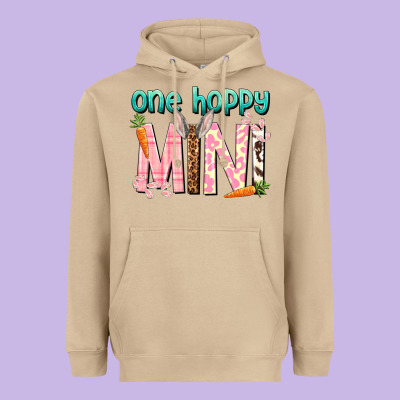 One Hoppy Mini Easter Day Heavyweight Hoodie Designed By Howdyjamesfarm