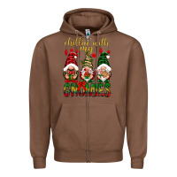 Chestnut Chillin' with my gnomes Zipper Hoodie - NancyCooperArtShop