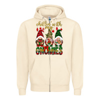 Sandshell Chillin' with my gnomes Zipper Hoodie - NancyCooperArtShop