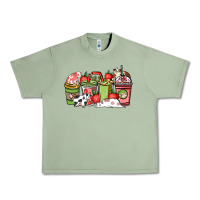 Oil Green cow and strawberry coffee cups Urban Heavy Tee - NancyCooperArtShop