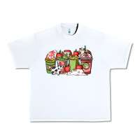 White cow and strawberry coffee cups Urban Heavy Tee - NancyCooperArtShop