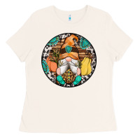 Bone fall gnomes round earrings 1 Ladies Tee - Artiststas