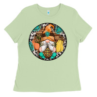 Matcha fall gnomes round earrings 1 Ladies Tee - Artiststas