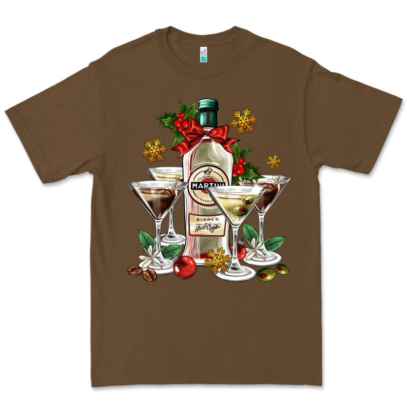 Christmas Martini  And Martini Bottle Premium Tee by AdoDesignShop | Teevron