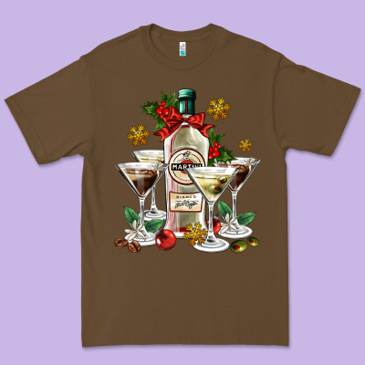 Christmas Martini  And Martini Bottle Premium Tee Designed By Adodesignshop