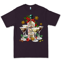 Plum Christmas martini  and martini bottle Premium Tee - AdoDesignShop