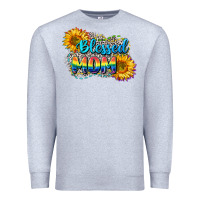 Heather Grey Blessed mom Premium Sweatshirt - CowGirlArtShop