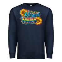 Navy Blessed mom Premium Sweatshirt - CowGirlArtShop
