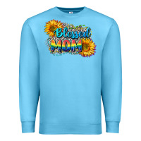 Ocean Blue Blessed mom Premium Sweatshirt - CowGirlArtShop
