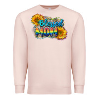 Pale Pink Blessed mom Premium Sweatshirt - CowGirlArtShop