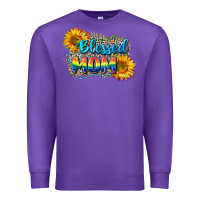 Purple Blessed mom Premium Sweatshirt - CowGirlArtShop