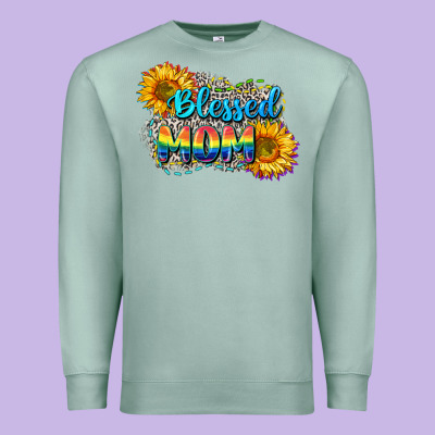Blessed Mom Premium Sweatshirt Designed By Cowgirlartshop