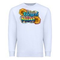 White Blessed mom Premium Sweatshirt - CowGirlArtShop