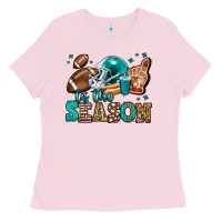 Bubblegum Pink tis the season american football Ladies Tee - Jasminsmagicworld