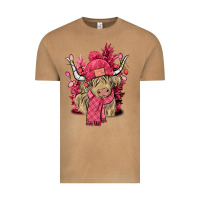 Pink Winter Long Haired Cow Vintage Tee | Teevron