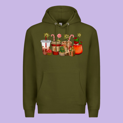 Christmas Cup Cakes Coffee Cups Premium Hoodie Designed By Cowgirlartshop