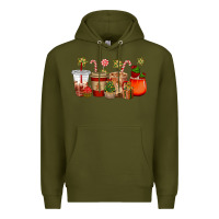 Army Green christmas cup cakes coffee cups Premium Hoodie - CowGirlArtShop