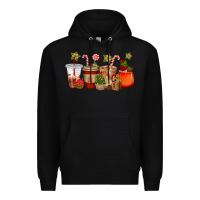 Black christmas cup cakes coffee cups Premium Hoodie - CowGirlArtShop
