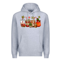 Heather Grey christmas cup cakes coffee cups Premium Hoodie - CowGirlArtShop