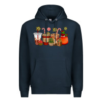 Navy christmas cup cakes coffee cups Premium Hoodie - CowGirlArtShop