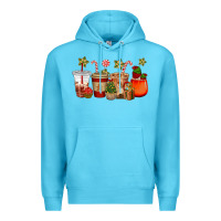 Ocean Blue christmas cup cakes coffee cups Premium Hoodie - CowGirlArtShop